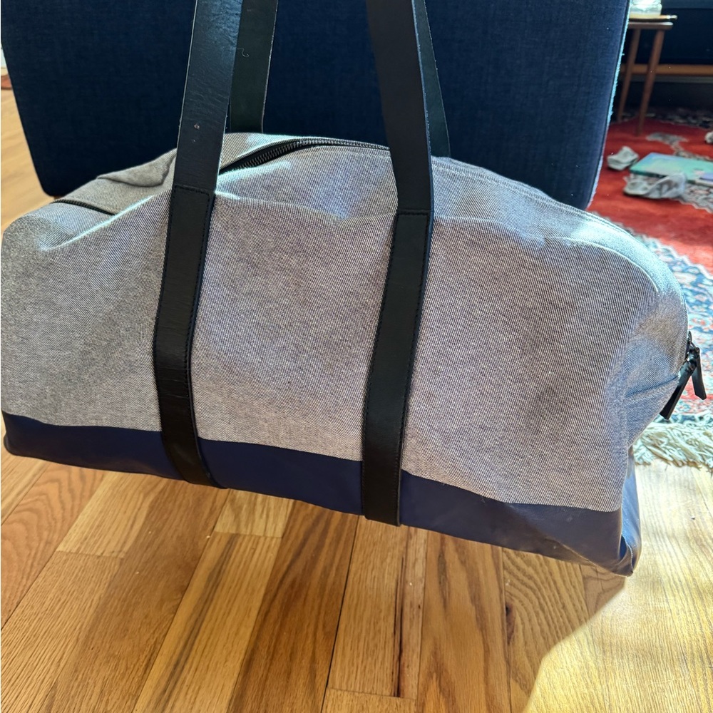 Everlane Twill Weekender Duffel Bag - Gray and Navy Dipped